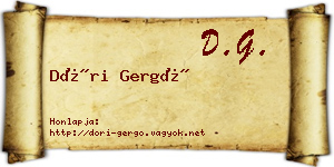Dóri Gergő névjegykártya